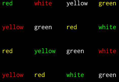 Stroop Card